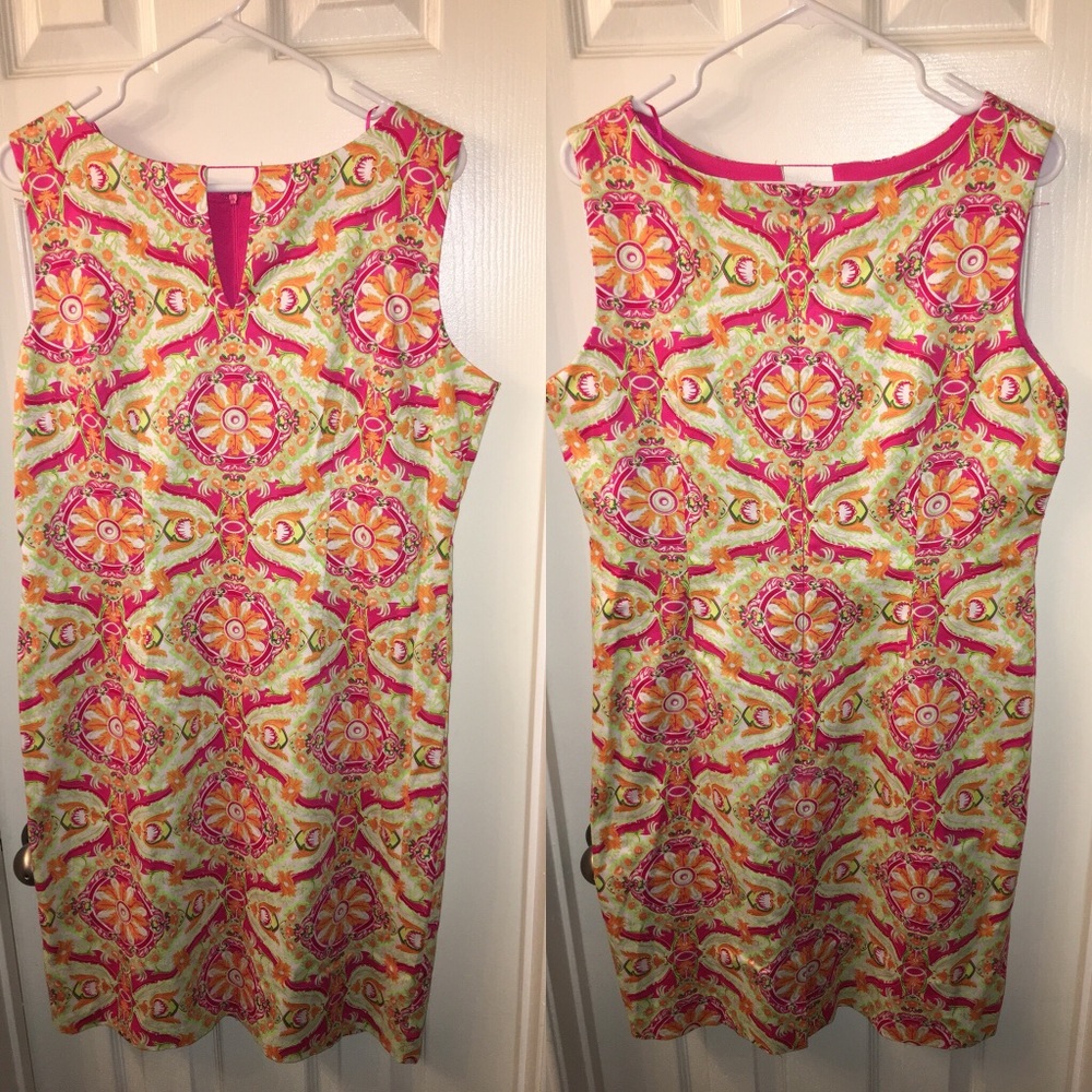 Chetta B Print Sleeveless Dress Sz 12